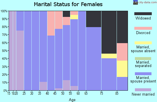Zip code 58646 marital status for females