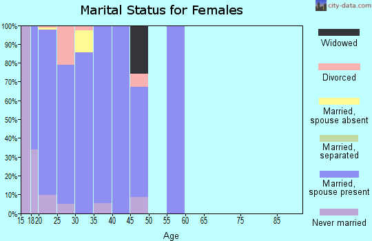 Zip code 58704 marital status for females