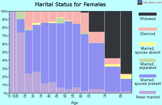 Zip code 58801 marital status for females