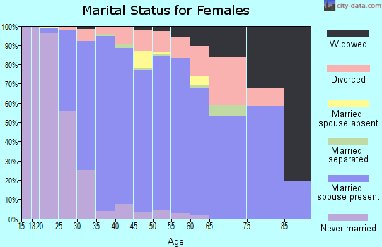 Zip code 60013 marital status for females