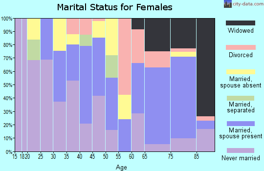Zip code 60040 marital status for females