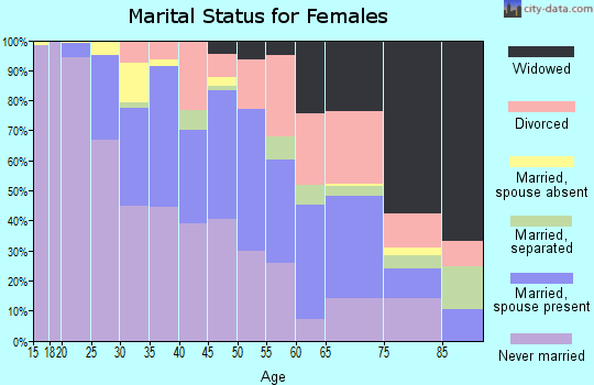 Zip code 60104 marital status for females