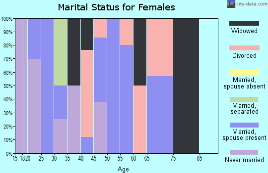 Zip code 60113 marital status for females