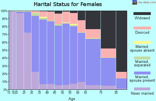 Zip code 60126 marital status for females