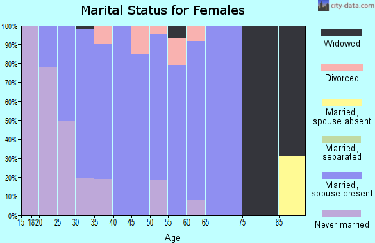 Zip code 60136 marital status for females
