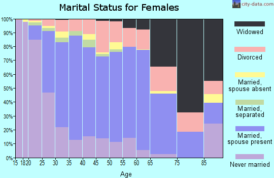 Zip code 60139 marital status for females