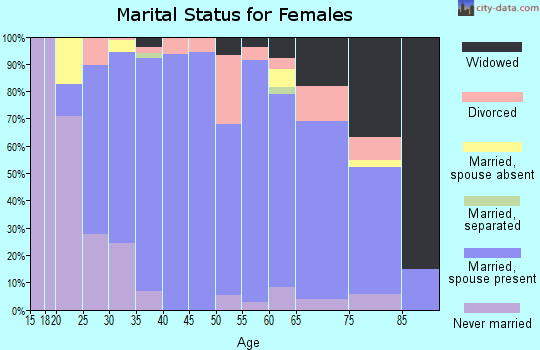 Zip code 60142 marital status for females