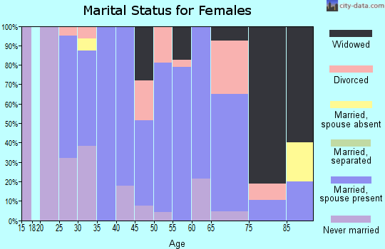 Zip code 60150 marital status for females