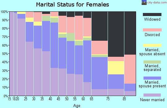 Zip code 60153 marital status for females