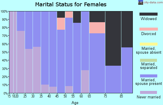 Zip code 60157 marital status for females