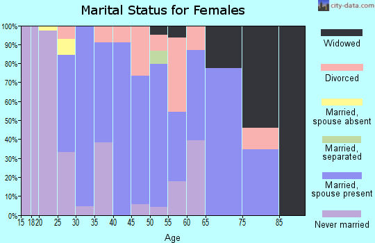 Zip code 60163 marital status for females