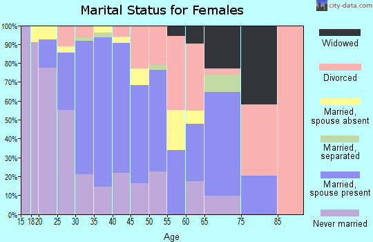 Zip code 60173 marital status for females