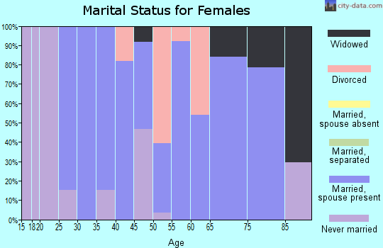 Zip code 60180 marital status for females