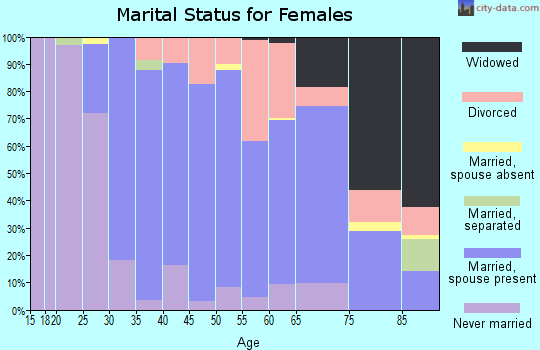 Zip code 60190 marital status for females