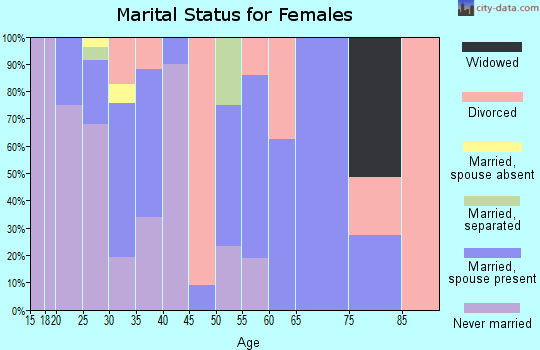 Zip code 60195 marital status for females