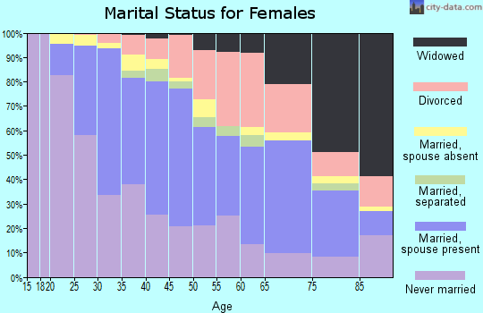 Zip code 60202 marital status for females