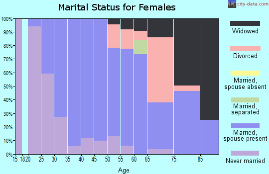 Zip code 60203 marital status for females
