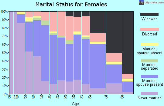 Zip code 60435 marital status for females