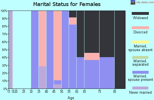 Zip code 60437 marital status for females