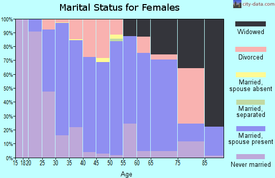 Zip code 60447 marital status for females