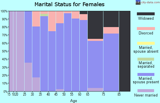 Zip code 60449 marital status for females