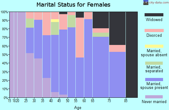 Zip code 60460 marital status for females