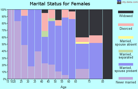 Zip code 60480 marital status for females