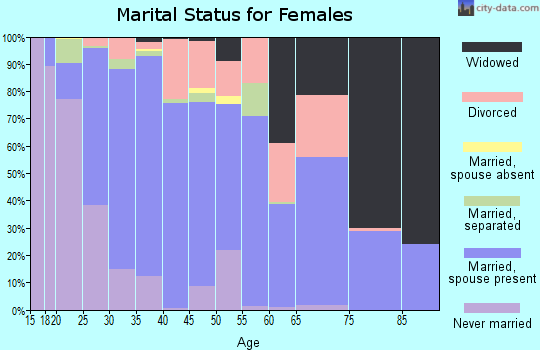 Zip code 60538 marital status for females