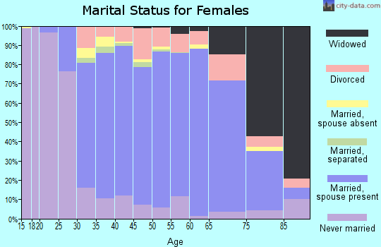 Zip code 60540 marital status for females