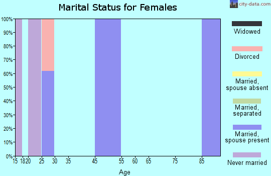 Zip code 60557 marital status for females