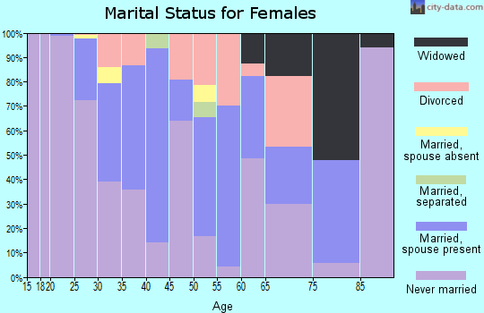 Zip code 60601 marital status for females