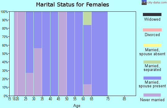 Zip code 60603 marital status for females