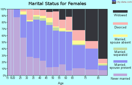 Zip code 60707 marital status for females