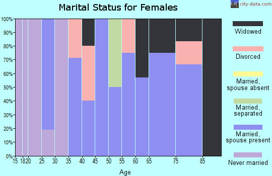 Zip code 60910 marital status for females