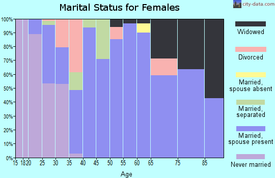Zip code 60911 marital status for females