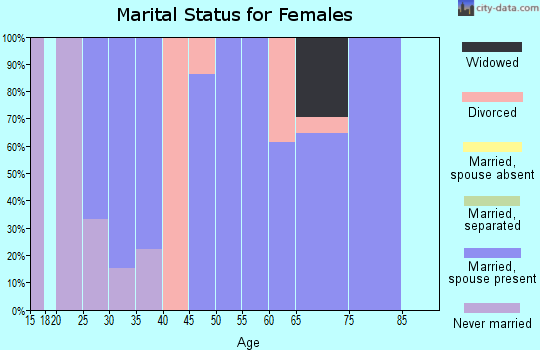 Zip code 60917 marital status for females