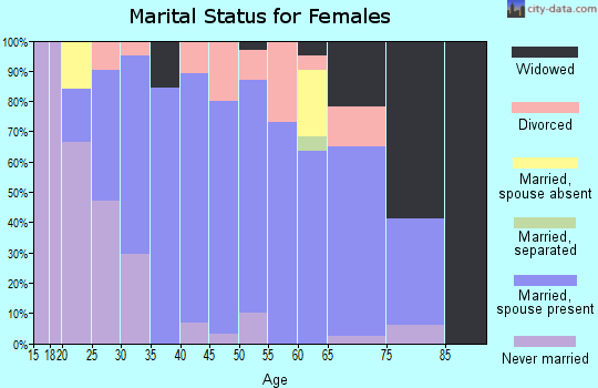 Zip code 60927 marital status for females