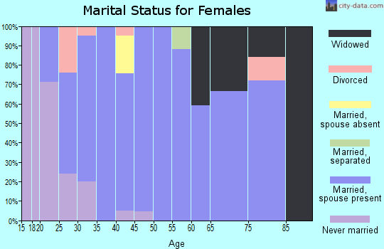 Zip code 60935 marital status for females