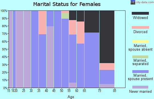 Zip code 60962 marital status for females
