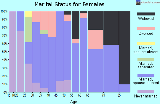 Zip code 60963 marital status for females