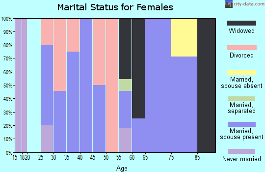 Zip code 60974 marital status for females