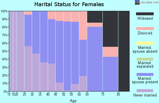 Zip code 61006 marital status for females
