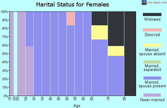 Zip code 61042 marital status for females