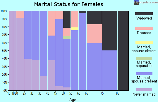 Zip code 61051 marital status for females