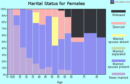 Zip code 61060 marital status for females