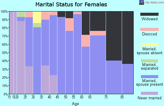 Zip code 61062 marital status for females