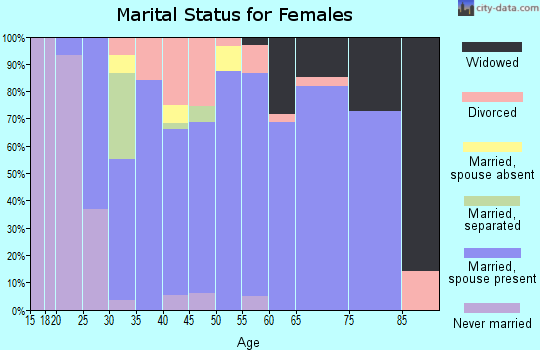 Zip code 61065 marital status for females