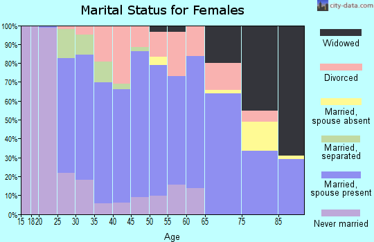 Zip code 61080 marital status for females