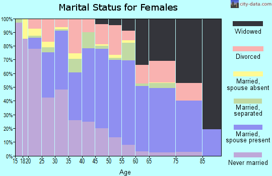 Zip code 61102 marital status for females