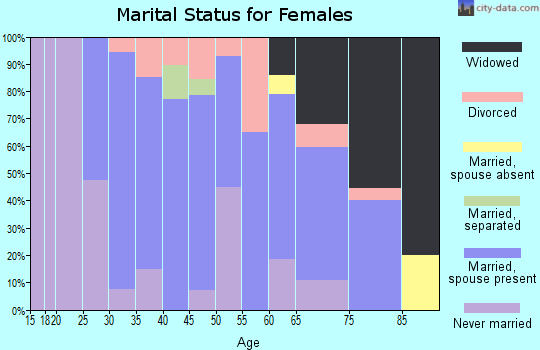 Zip code 61234 marital status for females